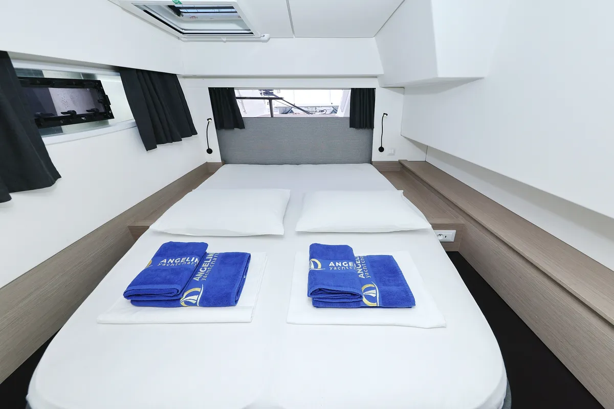 Cabin on Sun Office, a Fountaine Pajot Elba 45 - 4 + 2 cab. catamaran at Trogir, Croatia