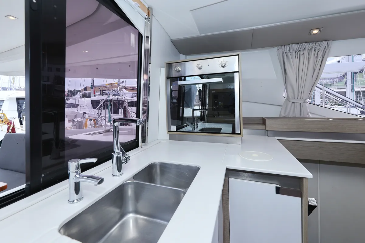 Galley of Sun Office, a Fountaine Pajot Elba 45 - 4 + 2 cab. catamaran at Trogir, Croatia