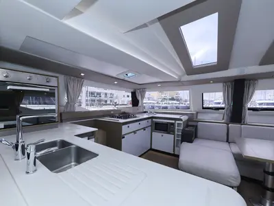 Galley of Sun Office, a Fountaine Pajot Elba 45 - 4 + 2 cab. catamaran at Trogir, Croatia