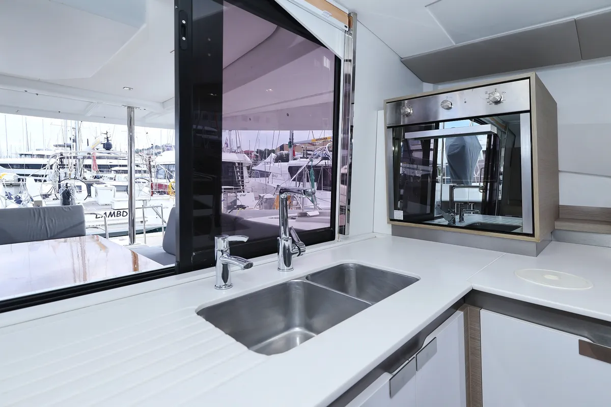 Galley of Sun Office, a Fountaine Pajot Elba 45 - 4 + 2 cab. catamaran at Trogir, Croatia