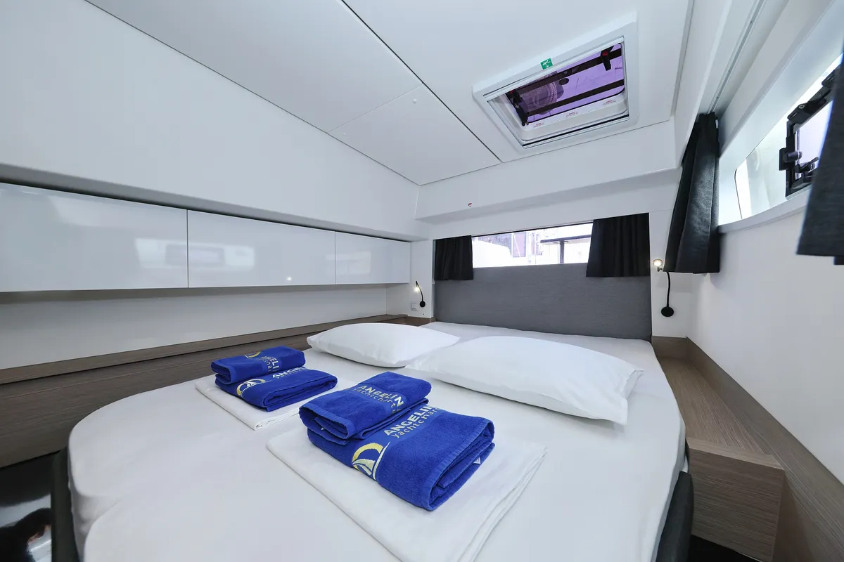 Cabin on Sun Office, a Fountaine Pajot Elba 45 - 4 + 2 cab. catamaran at Trogir, Croatia