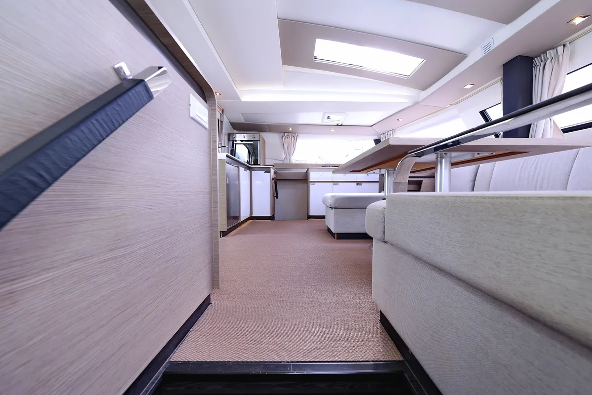 Salon of Sun Office, a Fountaine Pajot Elba 45 - 4 + 2 cab. catamaran at Trogir, Croatia