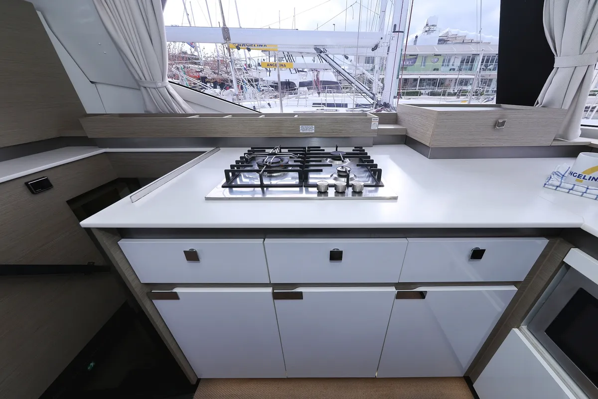 Galley of Sun Office, a Fountaine Pajot Elba 45 - 4 + 2 cab. catamaran at Trogir, Croatia
