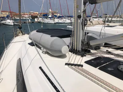 Deck of Amore Bavaria 46 Cruiser, a Bavaria 46 Cruiser sailboat at Municipal Unit of Lefkada, Greece