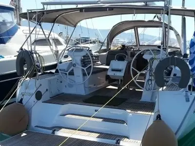 Cockpit of Amore Bavaria 46 Cruiser, a Bavaria 46 Cruiser sailboat at Municipal Unit of Lefkada, Greece
