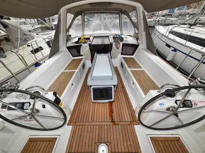 Cockpit of Hope, a Beneteau Oceanis 41 sailboat at Zadar, Croatia