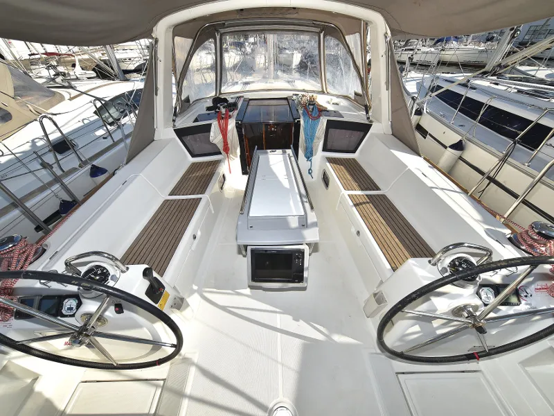 Cockpit of Hope, a Beneteau Oceanis 41 sailboat at Zadar, Croatia