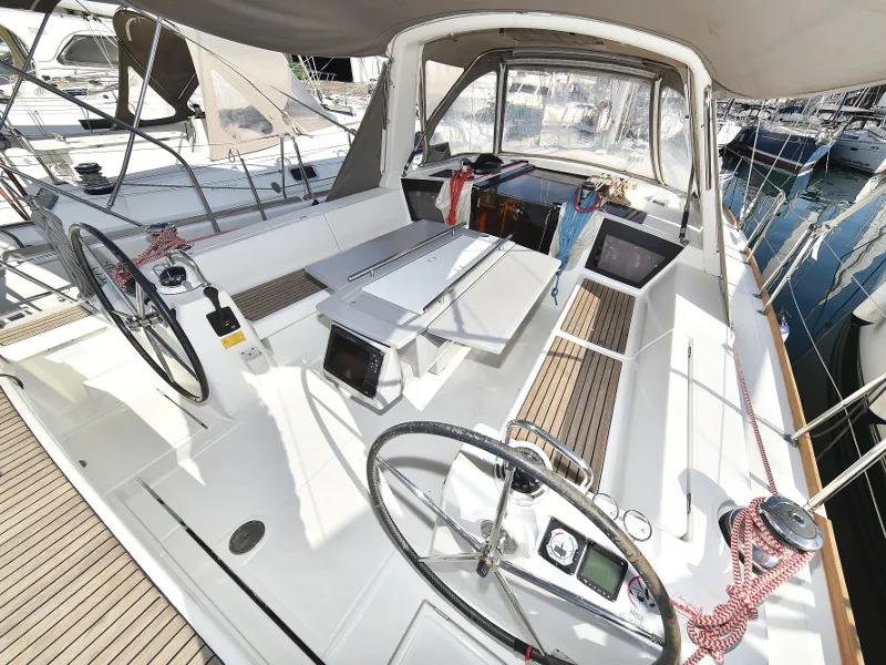 Cockpit of Hope, a Beneteau Oceanis 41 sailboat at Zadar, Croatia