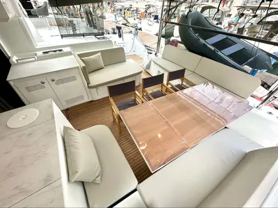 Galley of Sail Pegasus, a Lagoon 46 catamaran at Fethiye, Turkey