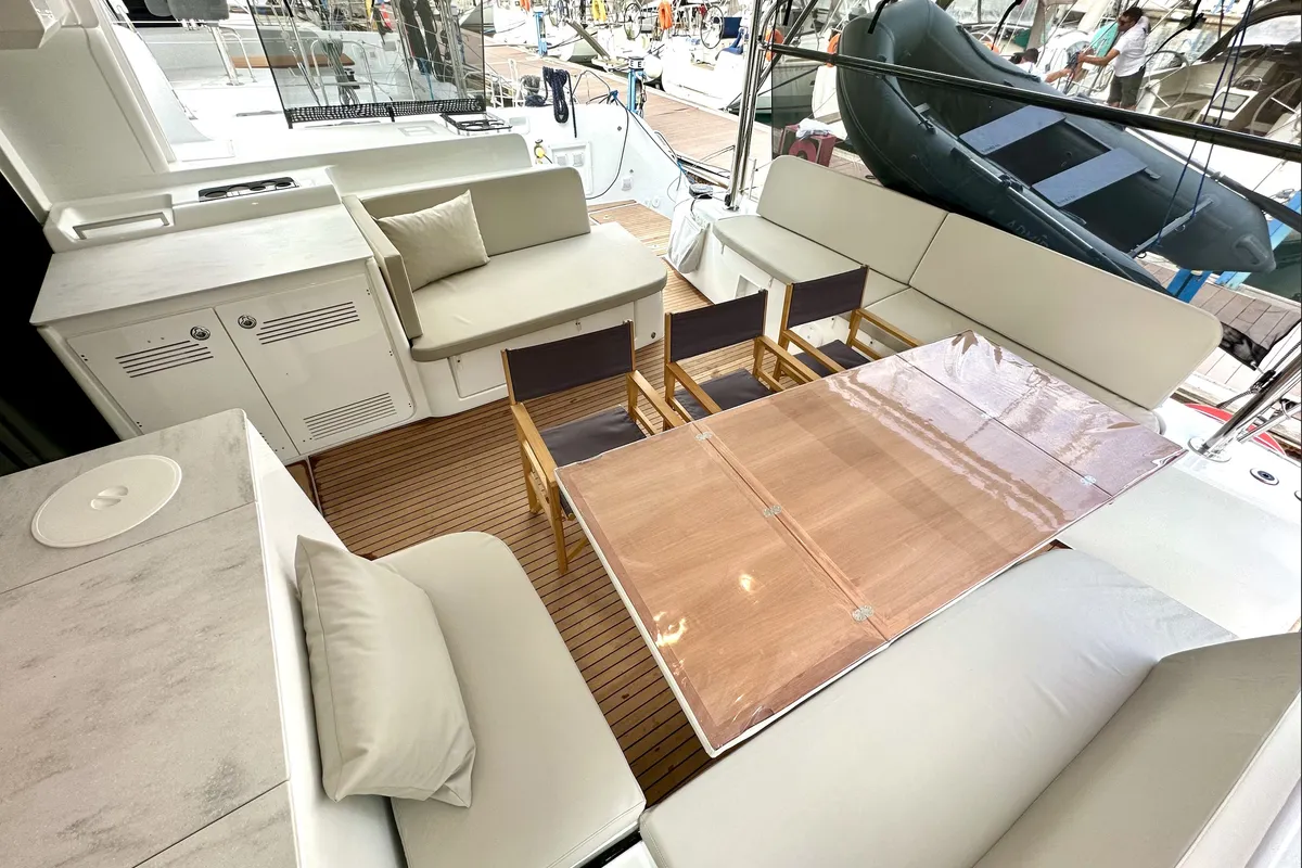 Galley of Sail Pegasus, a Lagoon 46 catamaran at Fethiye, Turkey