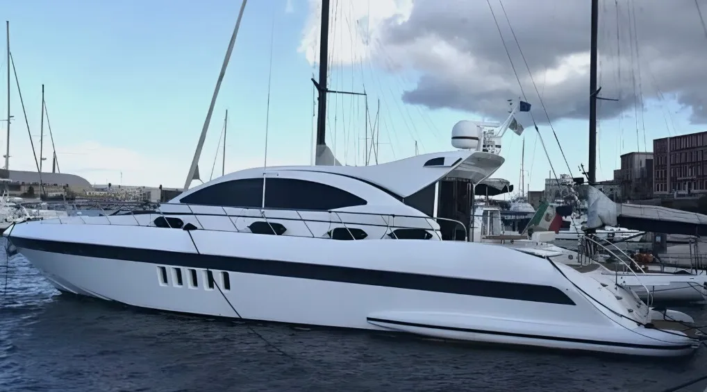 Lulu, a Mangusta 72 motor yacht at Castellammare di Stabia, Italy