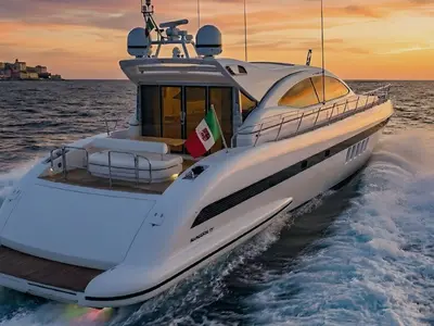Lulu, a Mangusta 72 motor yacht at Castellammare di Stabia, Italy