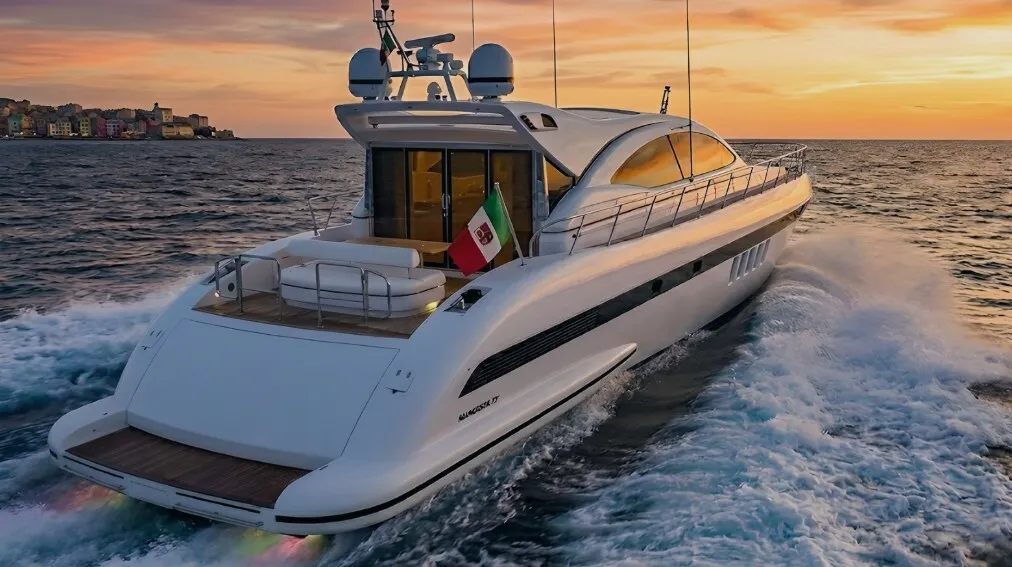 Lulu, a Mangusta 72 motor yacht at Castellammare di Stabia, Italy