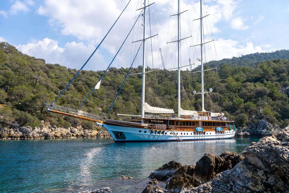Exterior view of Admiral, a Custom Made Admiral motor yacht at Bodrum, Turkey