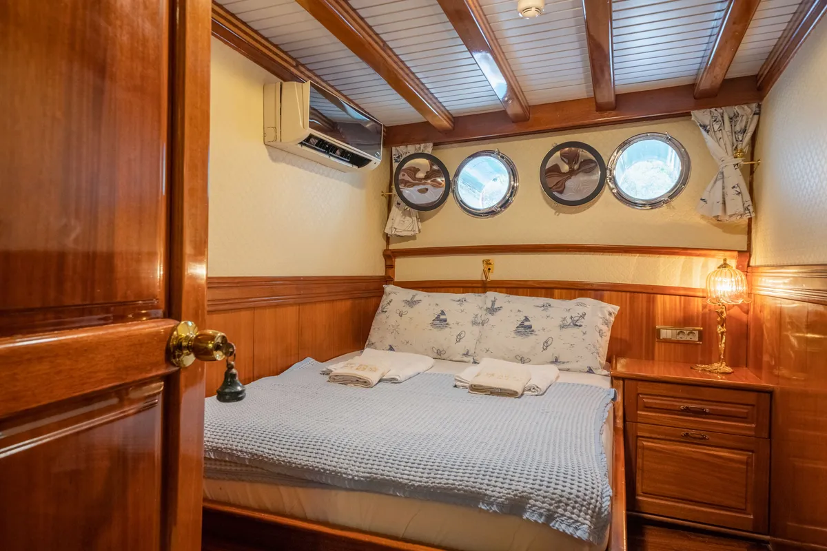 Cabin on Admiral, a Custom Made Admiral motor yacht at Bodrum, Turkey