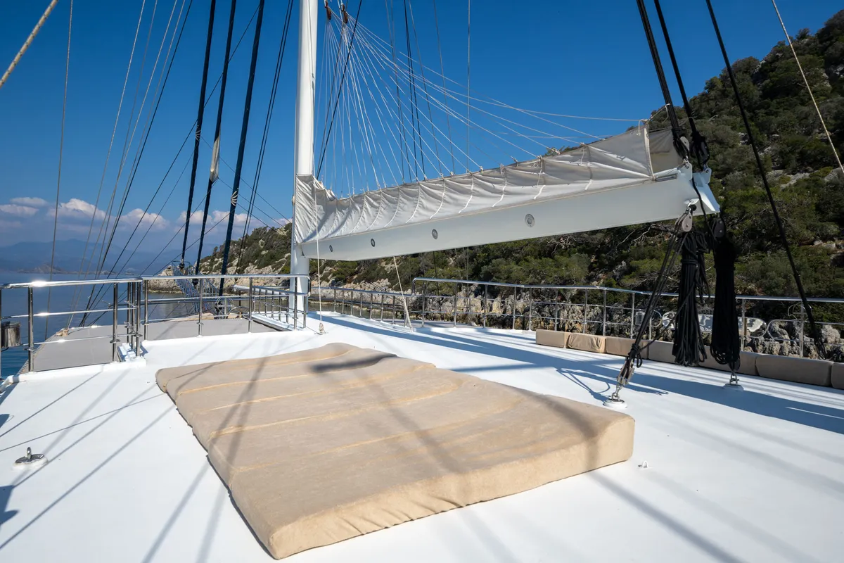 Deck of Admiral, a Custom Made Admiral motor yacht at Bodrum, Turkey