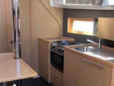 Galley of Amaral, a Beneteau Oceanis 38 sailboat at Salerno, Italy