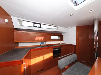 Galley of Zephyra, a Beneteau Oceanis 45 sailboat at Sukošan, Croatia