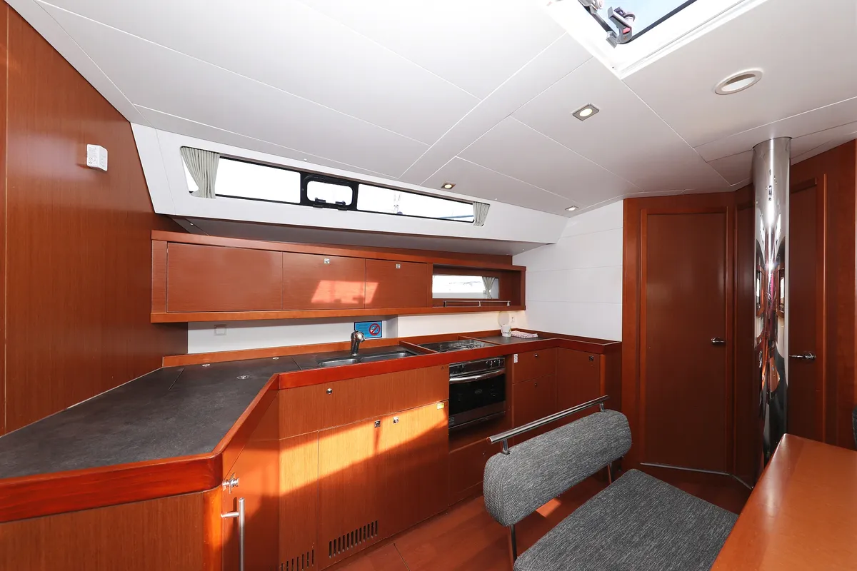 Galley of Zephyra, a Beneteau Oceanis 45 sailboat at Sukošan, Croatia