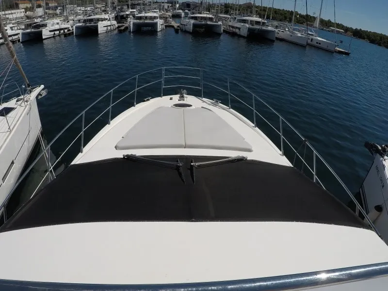 Deck of Luma, a Azimut 47 motor yacht at Grad Šibenik, Croatia