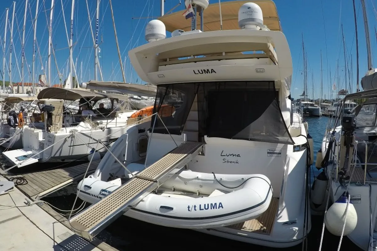 Exterior view of Luma, a Azimut 47 motor yacht at Grad Šibenik, Croatia