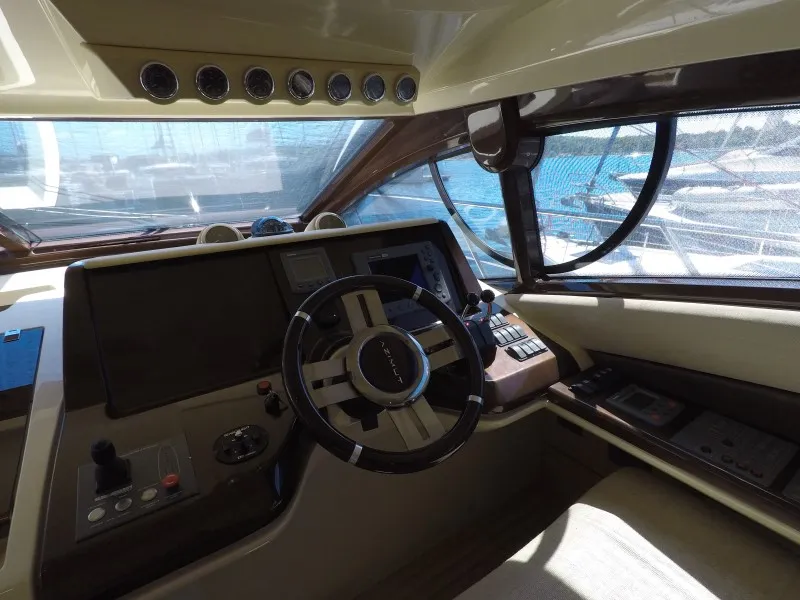 Cockpit of Luma, a Azimut 47 motor yacht at Grad Šibenik, Croatia