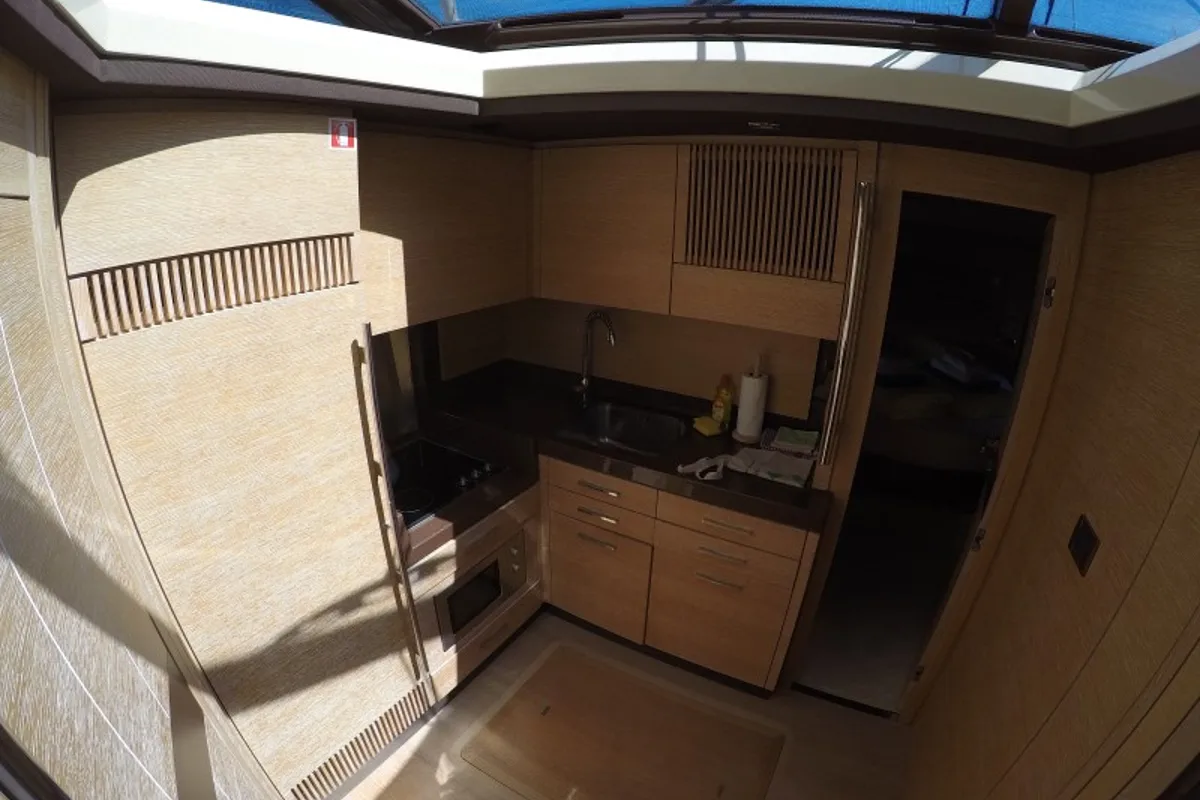 Galley of Luma, a Azimut 47 motor yacht at Grad Šibenik, Croatia