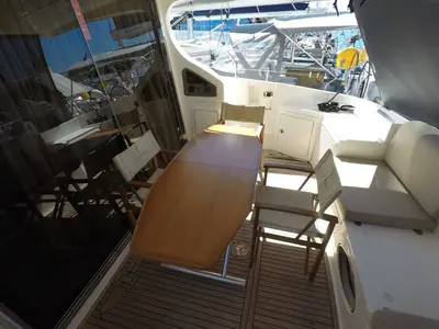 Deck of Luma, a Azimut 47 motor yacht at Grad Šibenik, Croatia