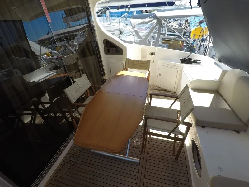 Deck of Luma, a Azimut 47 motor yacht at Grad Šibenik, Croatia