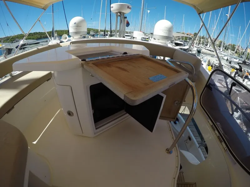 Deck of Luma, a Azimut 47 motor yacht at Grad Šibenik, Croatia