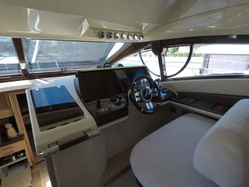 Cockpit of Luma, a Azimut 47 motor yacht at Grad Šibenik, Croatia
