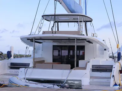 Golden Hind, a Lagoon 51 catamaran at Road Town, British Virgin Islands