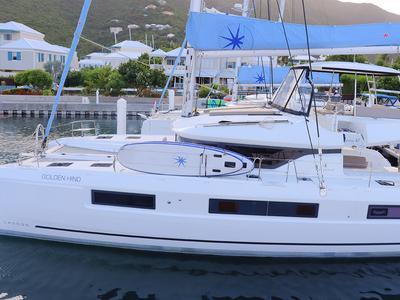 Golden Hind, a Lagoon 51 catamaran at Road Town, British Virgin Islands