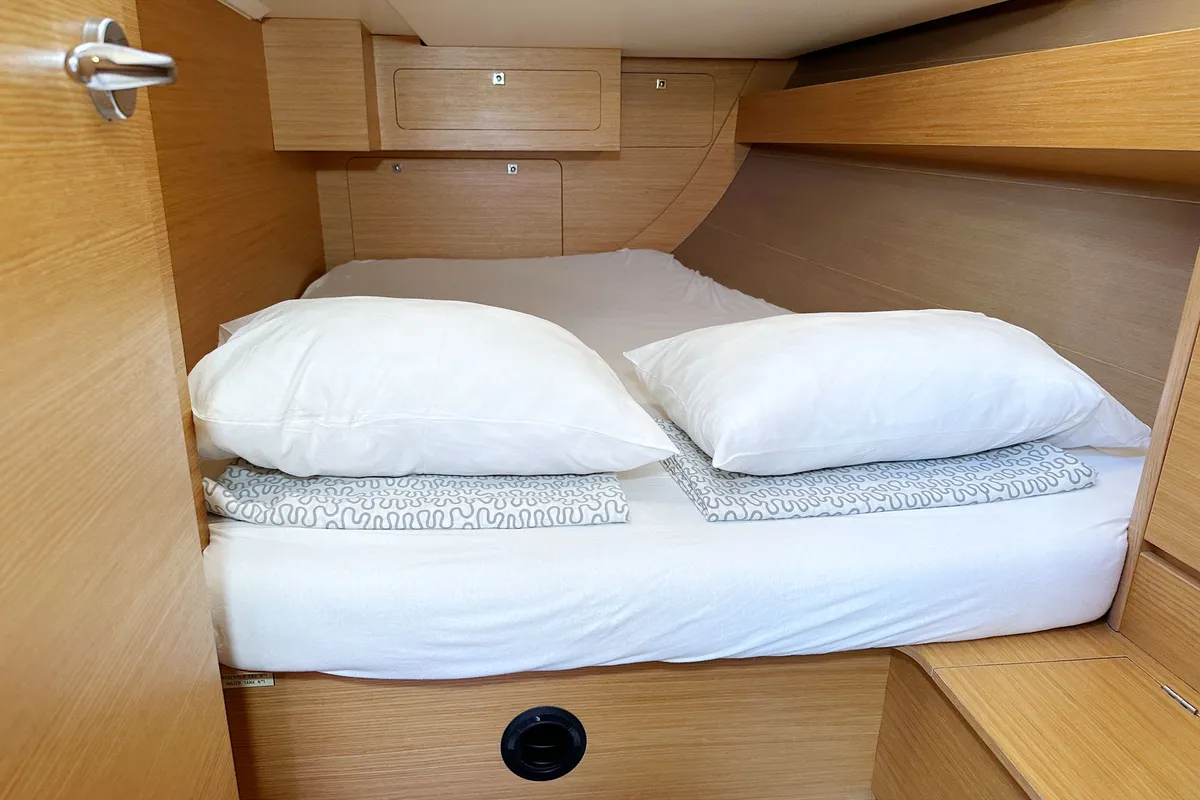Cabin on Henry, a Dufour 382 GL sailboat at Općina Rogoznica, Croatia