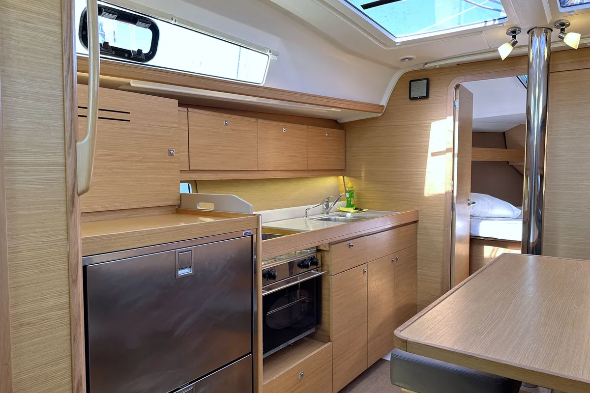 Galley of Henry, a Dufour 382 GL sailboat at Općina Rogoznica, Croatia