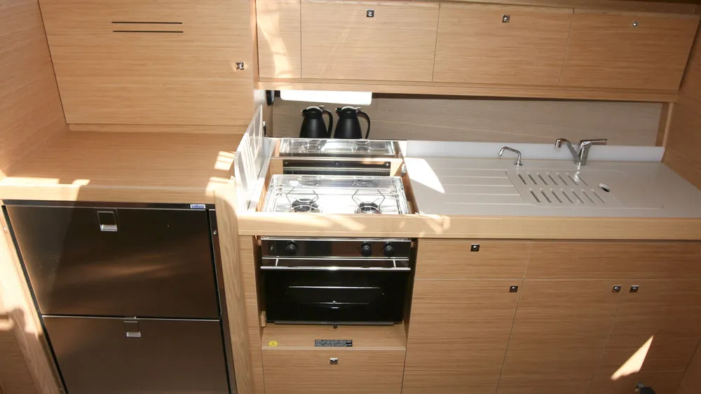 Galley of Henry, a Dufour 382 GL sailboat at Općina Rogoznica, Croatia