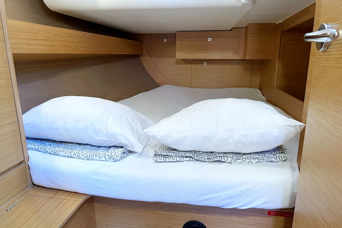 Cabin on Henry, a Dufour 382 GL sailboat at Općina Rogoznica, Croatia