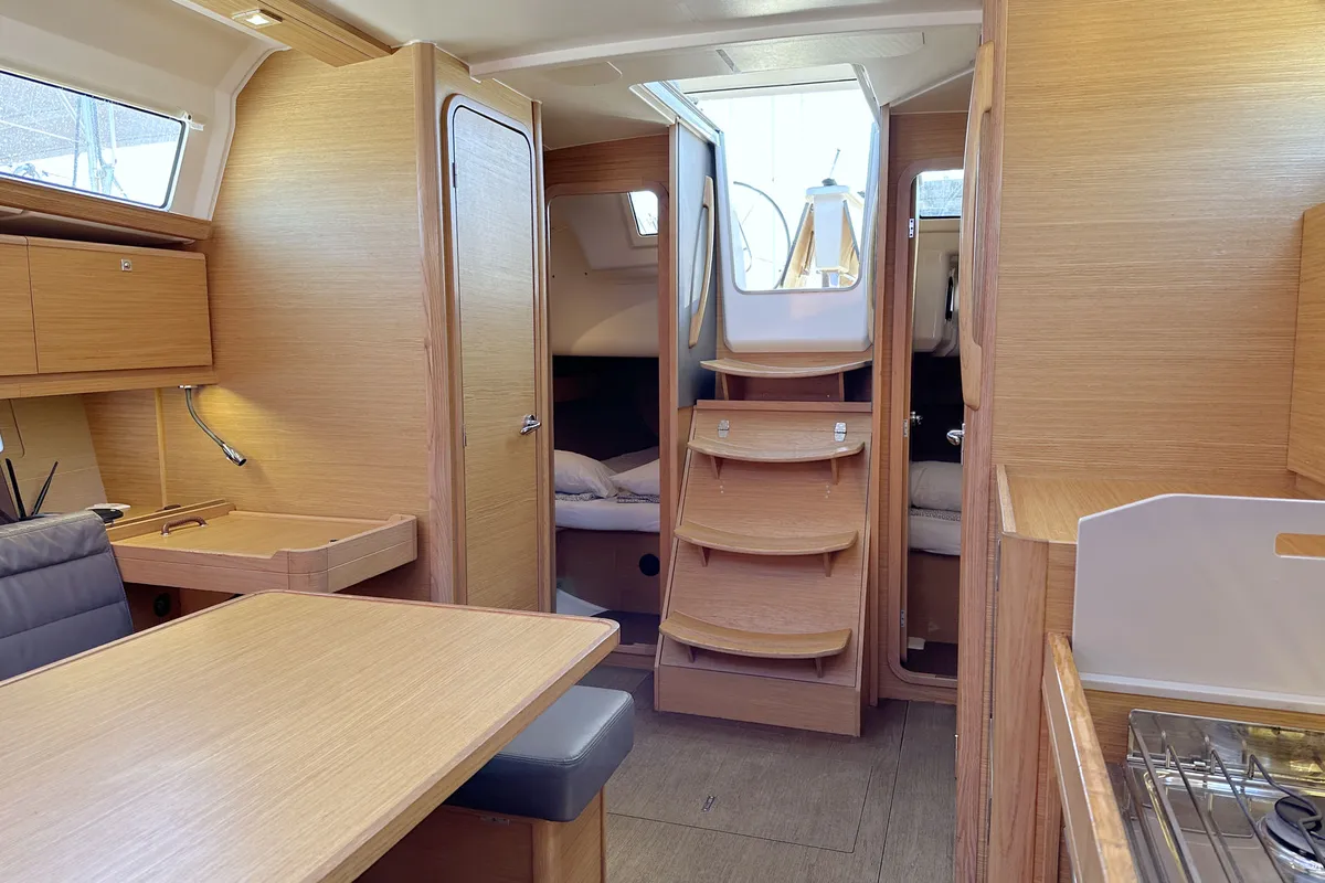 Salon of Henry, a Dufour 382 GL sailboat at Općina Rogoznica, Croatia