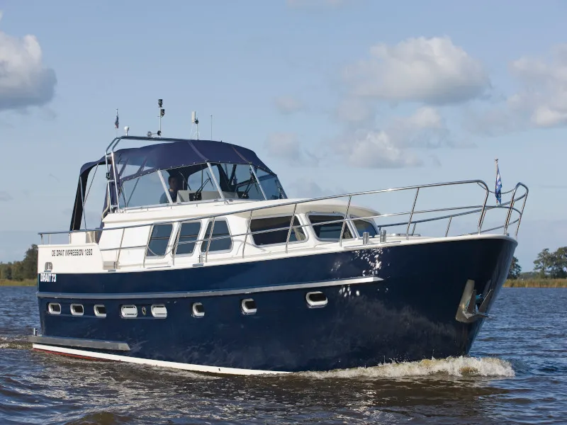 Exterior view of Drait 72, a De Drait Impression 1280 motorboat at Drachten, Netherlands