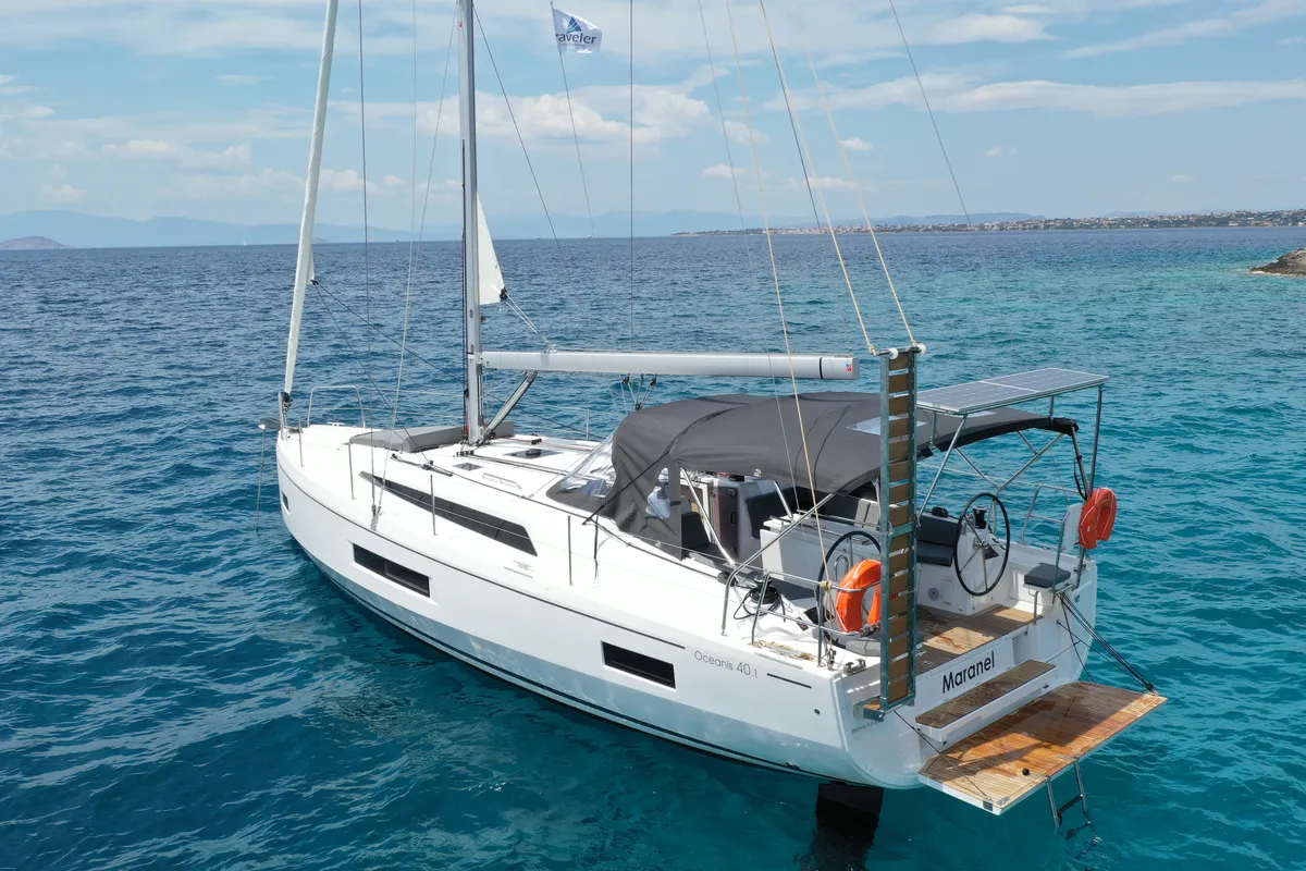 Exterior view of Maranel, a Beneteau Oceanis 40.1 sailboat at Salamina Municipal Unit, Greece