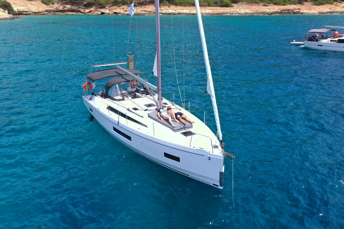 Exterior view of Maranel, a Beneteau Oceanis 40.1 sailboat at Salamina Municipal Unit, Greece
