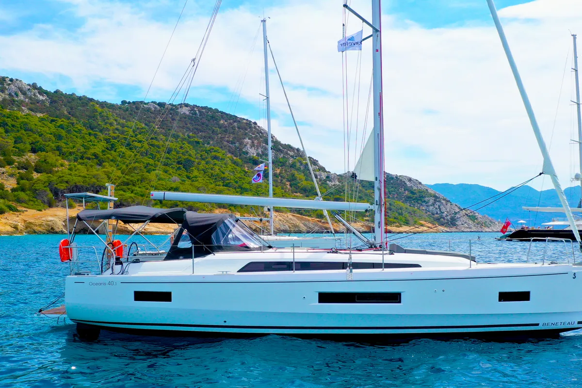 Exterior view of Maranel, a Beneteau Oceanis 40.1 sailboat at Salamina Municipal Unit, Greece