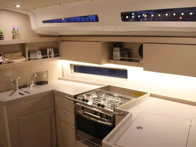 Galley of Maranel, a Beneteau Oceanis 40.1 sailboat at Salamina Municipal Unit, Greece