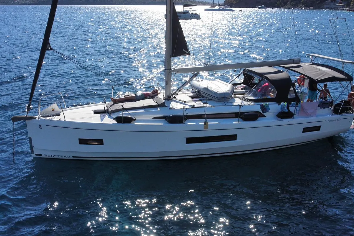 Exterior view of Maranel, a Beneteau Oceanis 40.1 sailboat at Salamina Municipal Unit, Greece
