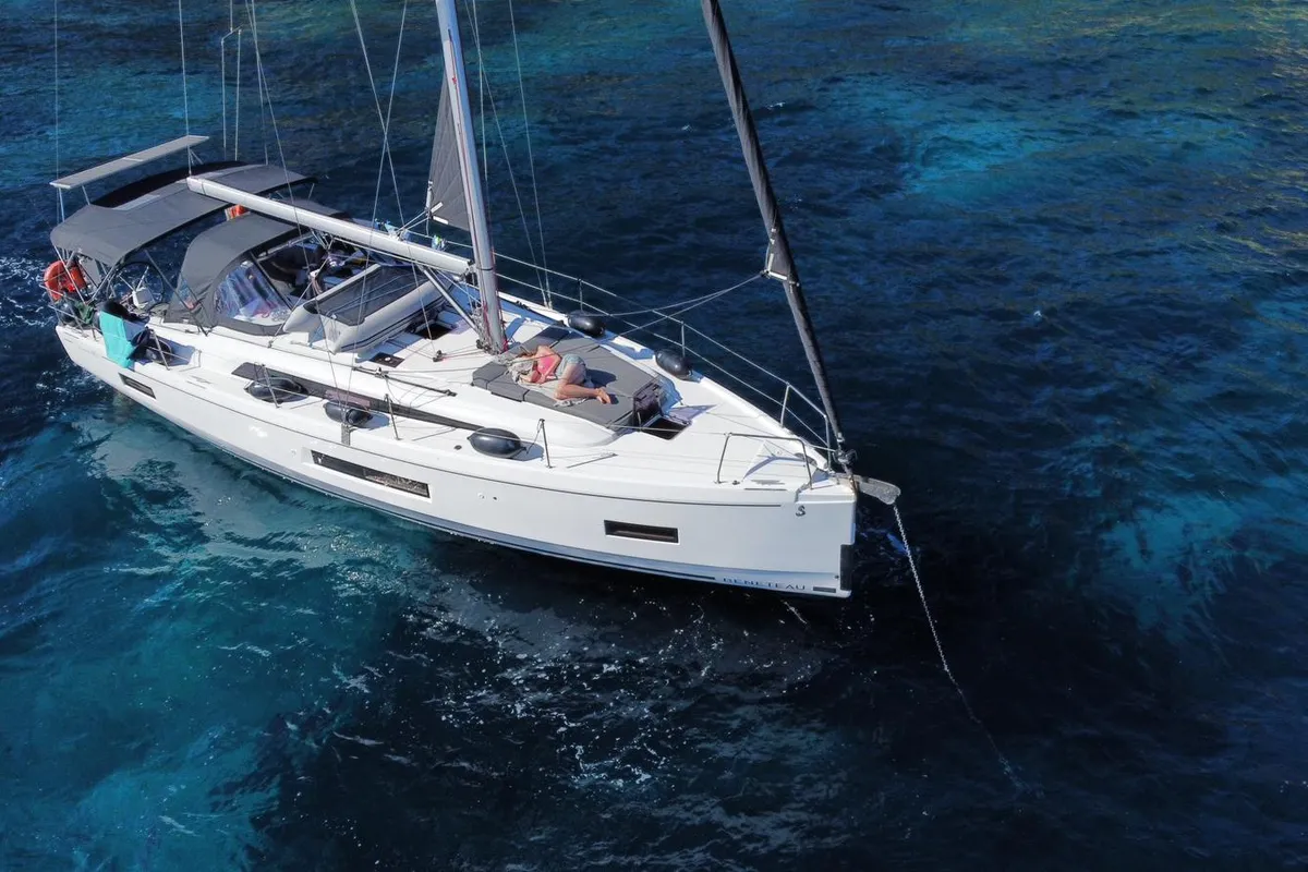 Exterior view of Maranel, a Beneteau Oceanis 40.1 sailboat at Salamina Municipal Unit, Greece