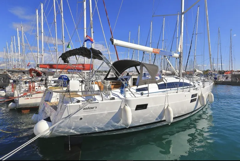Exterior view of Athena, a Elan Impression 50.1 sailboat at Biograd na Moru, Croatia