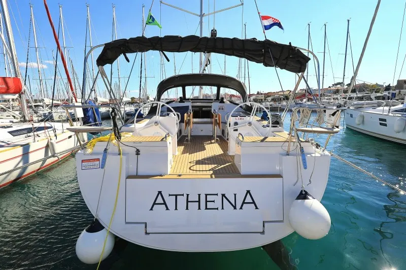 Exterior view of Athena, a Elan Impression 50.1 sailboat at Biograd na Moru, Croatia