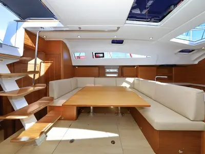 Galley of Athena, a Elan Impression 50.1 sailboat at Biograd na Moru, Croatia
