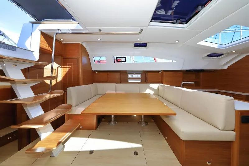 Galley of Athena, a Elan Impression 50.1 sailboat at Biograd na Moru, Croatia