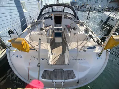 Cockpit of Snoopy, a Bavaria 46 Cruiser sailboat at Flensburg, Germany